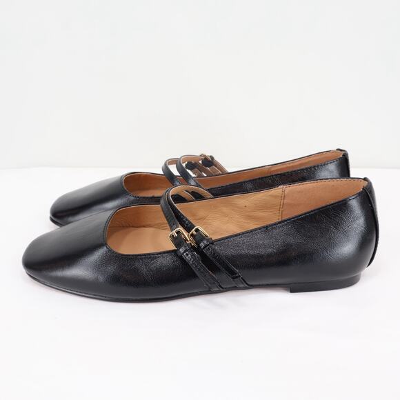 Madewell The Greta Double Strap Ballet Flat True Black Size 8 NWOB - Picture 3 of 9